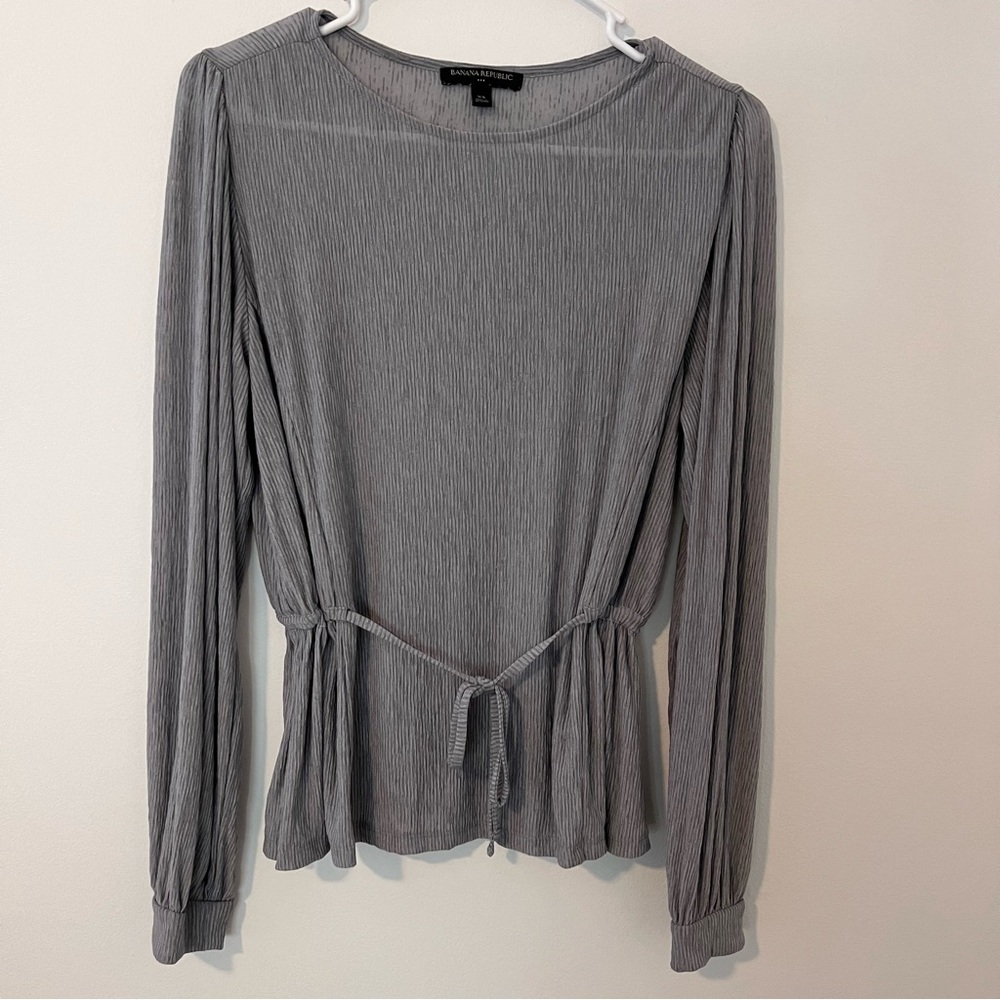BANANA REPUBLIC Long Sleeve Tie Waist Blouse Top